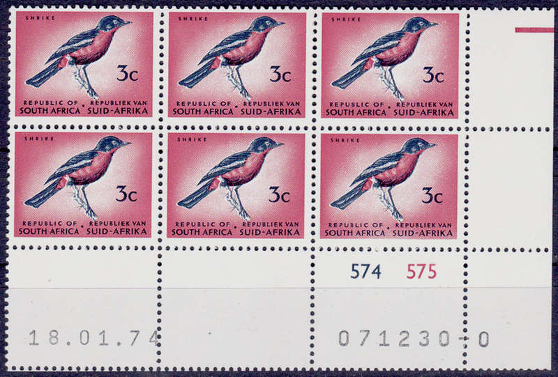 RSA 1974, Jan. DEFINITIVE ISSUE, 3c control, MNH, CV R 30.00 view scans