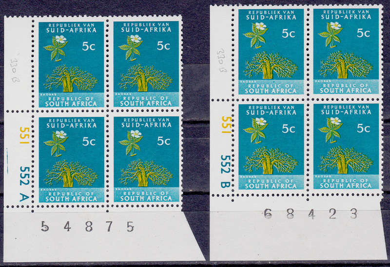 RSA 1974, May. DEFINITIVE ISSUE, 5c controls A B, MNH, CV R 200.00 view scans