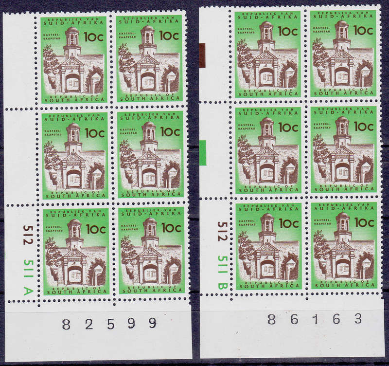 RSA 1974, 22 July. DEFINITIVE ISSUE, 10c controls A + B, MNH, CV R 180.00 view scans