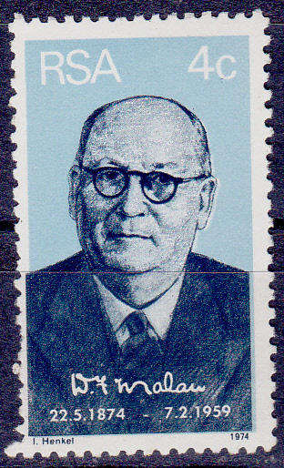 RSA 1974, 22 May. 100th ANNIV BIRTH Dr DF MALAN, single, MNH, CV R 2.00, view scans.