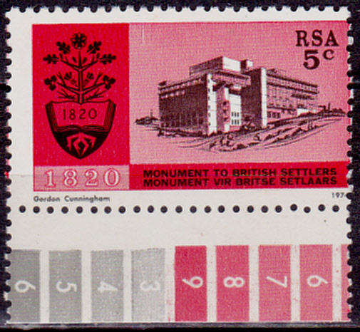 RSA 1974, 13 July. INAUG BRITISH SETTLERS MONUMENT, single, MNH, CV R 2.50 view scans