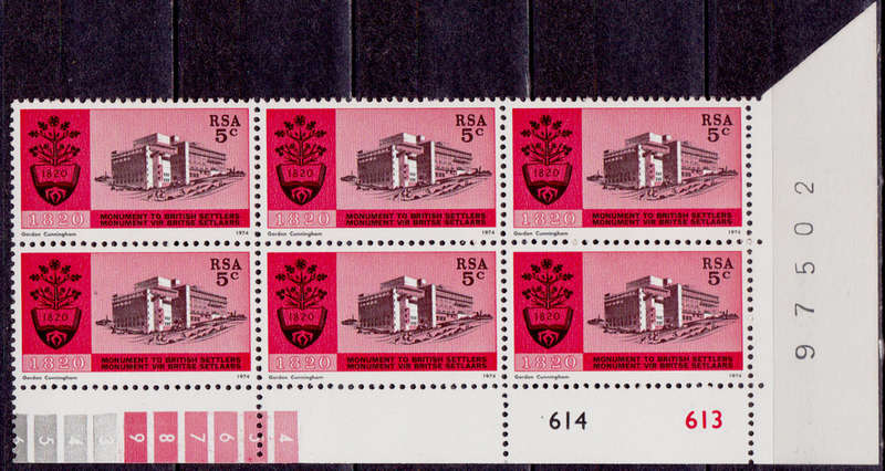 RSA 1974, 13 July. INAUG BRITISH SETTLERS MONUMENT, single control, MNH, CV R 12.00 view scans