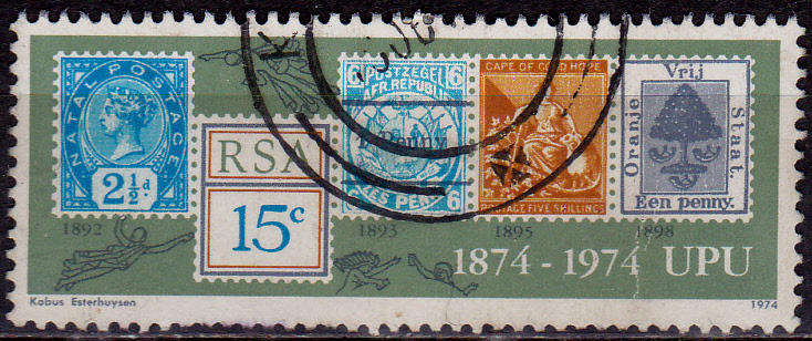 RSA 1974, 9 Oct. 100th ANNIV UPU, single, UH, CV R 2.50 view scans
