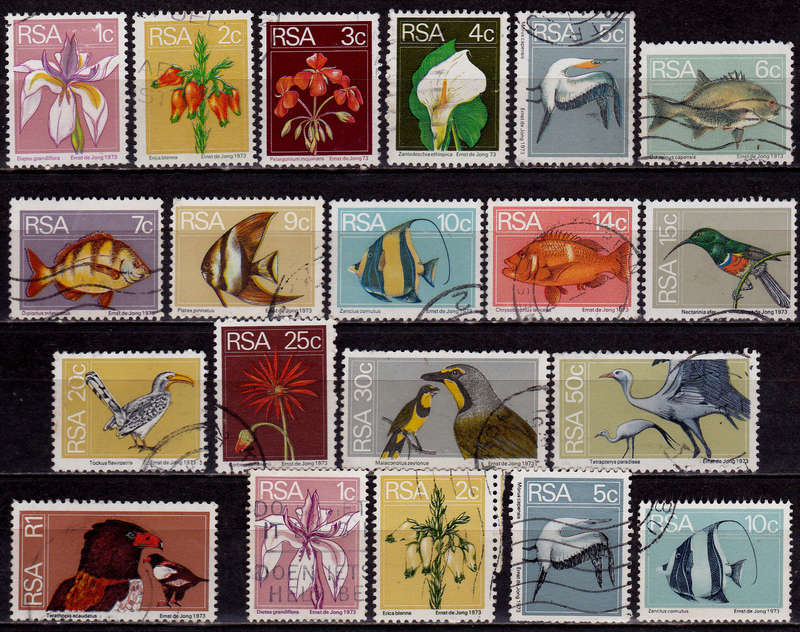 RSA 1974, 20 Nov. 2nd DEFINITIVE ISSUE FLORA  FAUNA, set, UH, CV R 56.00 view scans