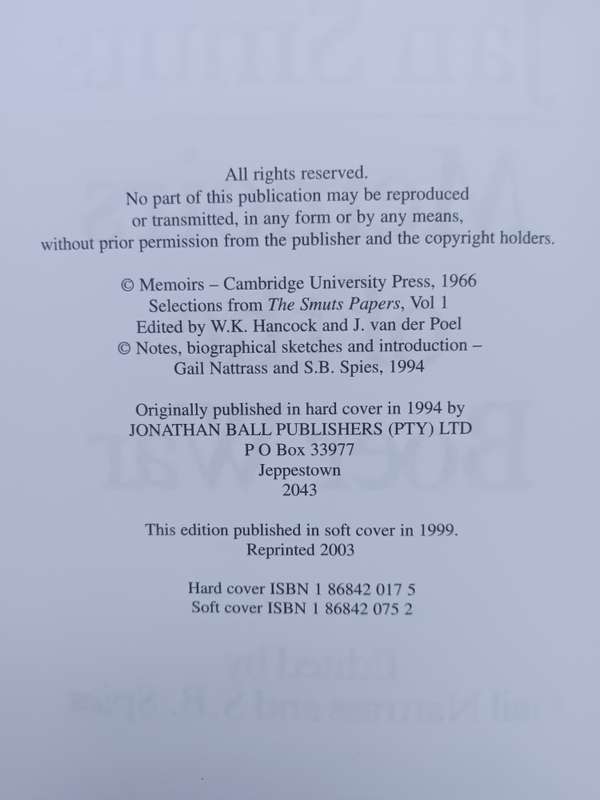 Jan Smuts: Memoirs of the Boer War / S.B. Spies & Gail Nattrass