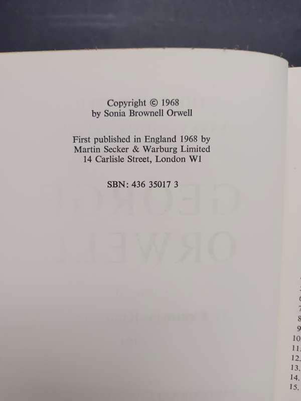 THE COLLECTED ESSAYS, JOURNALISM AND LETTERS OF GEORGE ORWELL (4 x Volumes)
