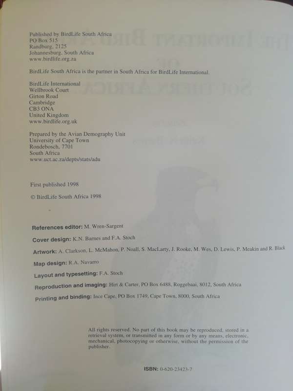 The Important Bird Areas of Southern Africa / Keith N. Barnes