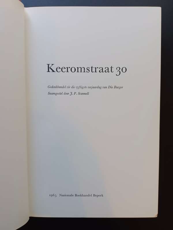 Keeromstraat 30 / Saamgestel deur J.P. Scannell