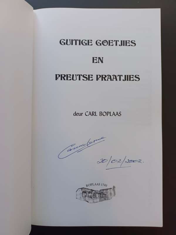 Guitige Goetjies en Preutse Praatjies / Carl Boplaas (Geteken)