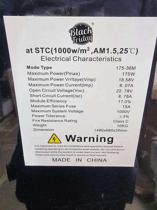 175W / 18V Monocrystalline Solar Panel #4