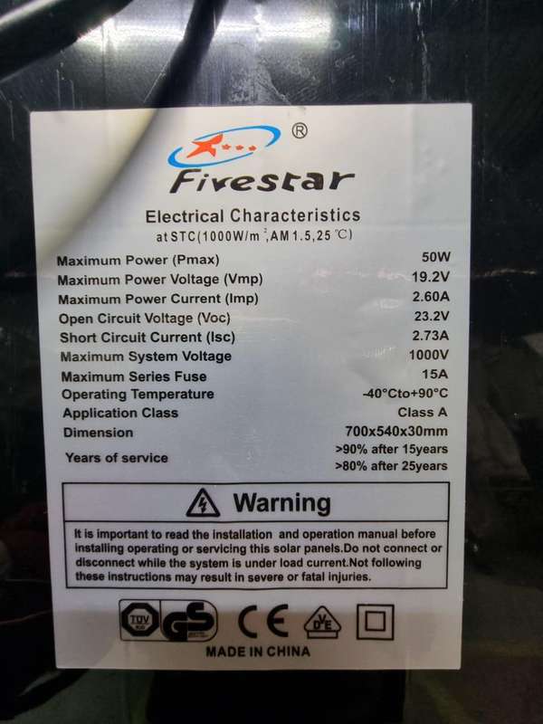 50W / 18V Monocrystalline Solar Panel #8