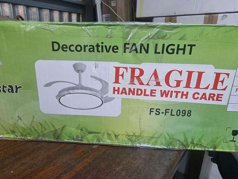 Modern Retractable White Ceiling Fan with Lights 098 #17