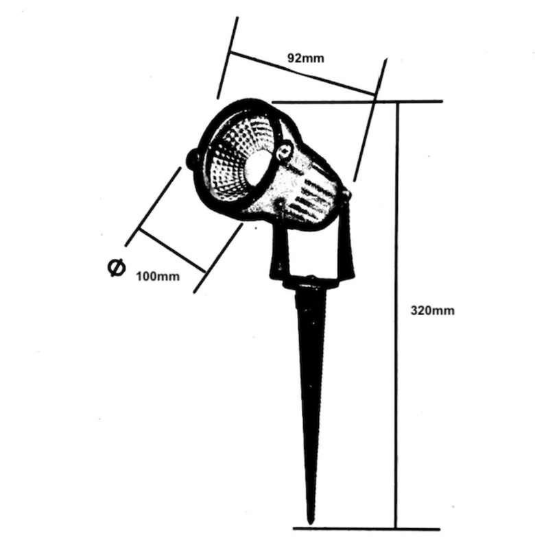 2 Pack - LED Garden Spot Light - GU10 Fitting - 7713