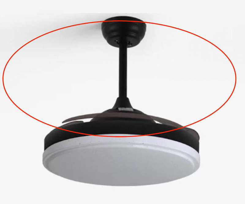 White & Black Retractable Ceiling Fan With Remote - 073/077 - #12