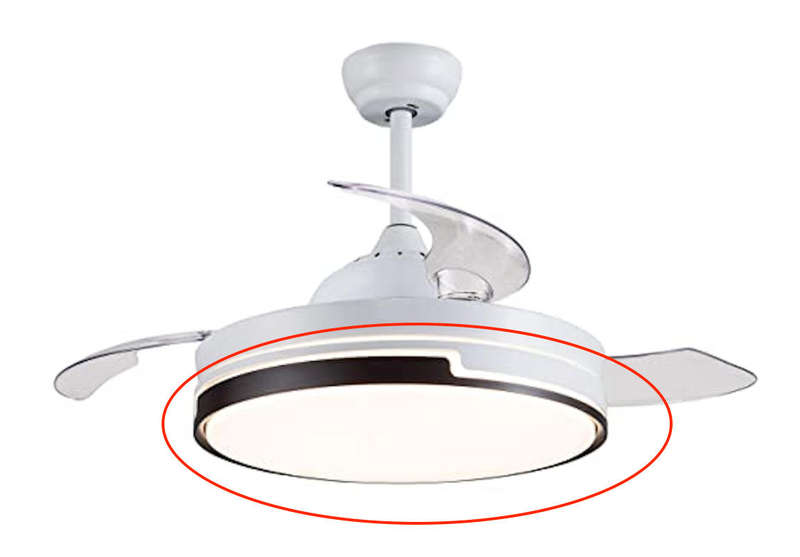 White & Black Retractable Ceiling Fan With Remote - 073/077 - #12