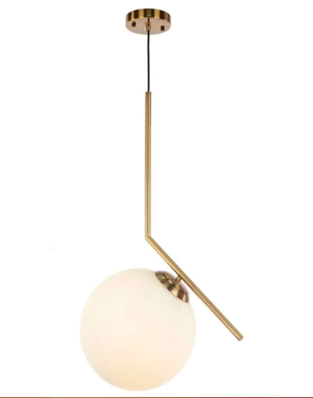 Gold Pendant Light Frost Glass - 6022