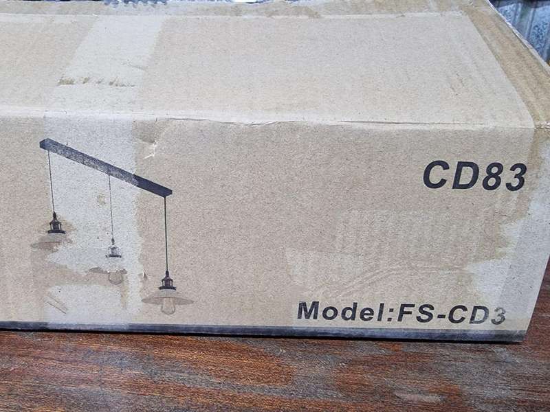 Row of Three Industrial Pendant Light Fitting - White CD83