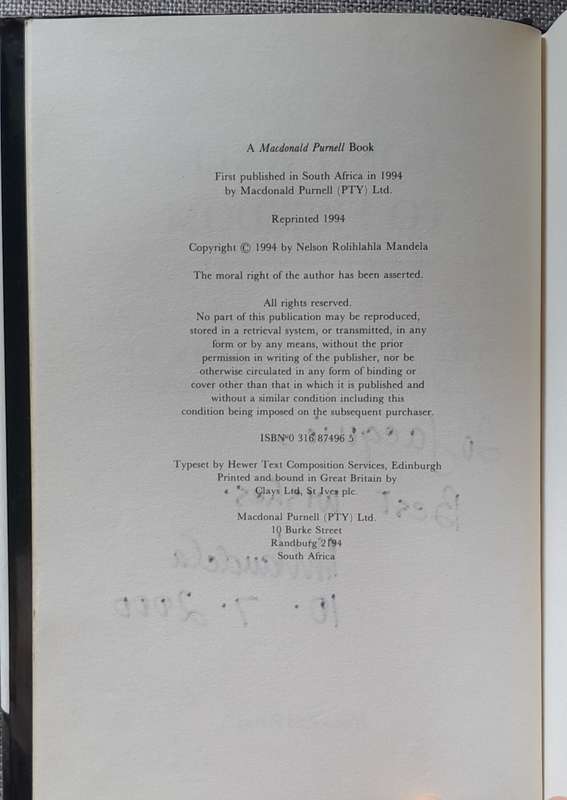 Long walk to Freedom - Nelson Mandela (Signed Hardcover)