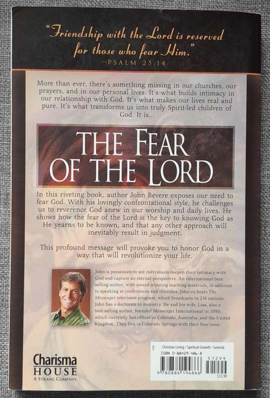 The Fear of the Lord - John Bevere (R20 discount if combined with another order)