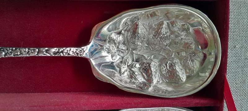 2 x Large Godinger Silver dessert spoons