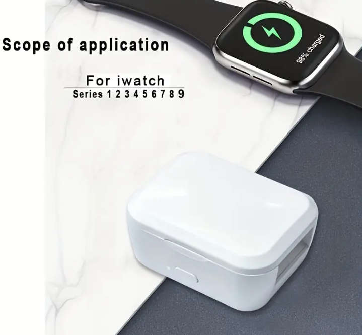 Portable Wireless Charger - Ultra-Portable Emergency Dock for iWatch Series 9/8/7/6/5/4/3/2/1 - Seam