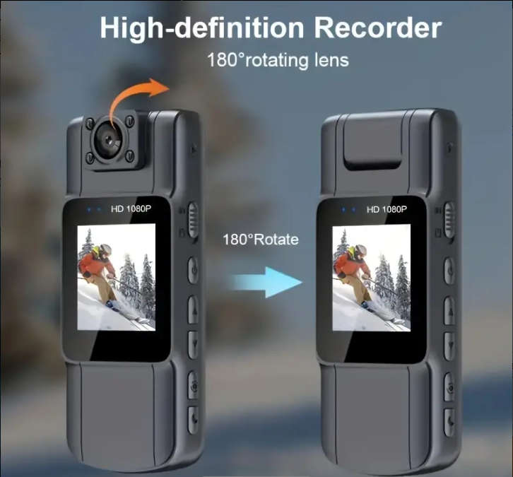 1080P HD Portable Video Recorder Camera - Bodycam - Compact Back Clip Design, Quick Operation.