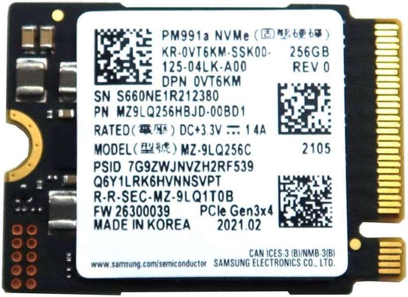 SAMSUNG 256GB PM991 NVMe SSD M.2 2260 PCIe