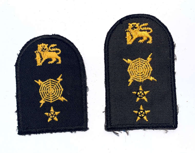 2x SA Navy Radar Operator embroidered collar musterings