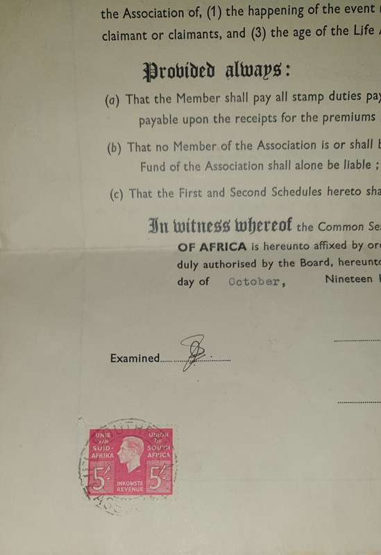 * 1939 * Southern Life Association Life Policy