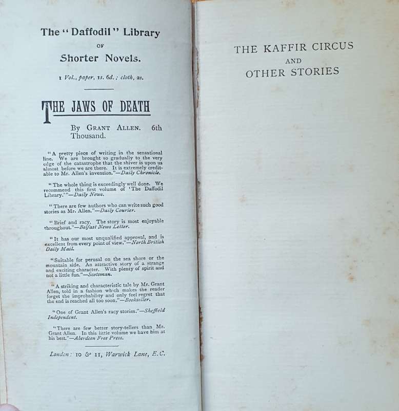 *Very rare find* The K*ffir Circus, A South African Story - M. Donovan (1896)