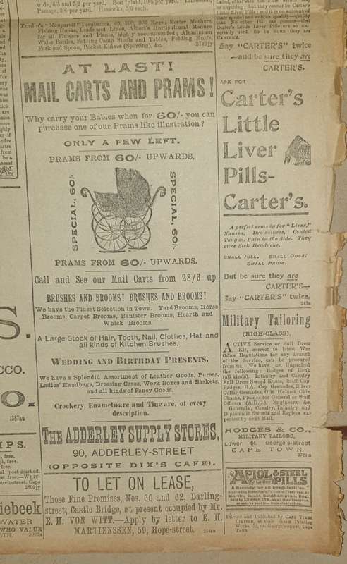 Cape Times Newspaper (Anglo-Boer-War). Monday, 12 Aug. 1900
