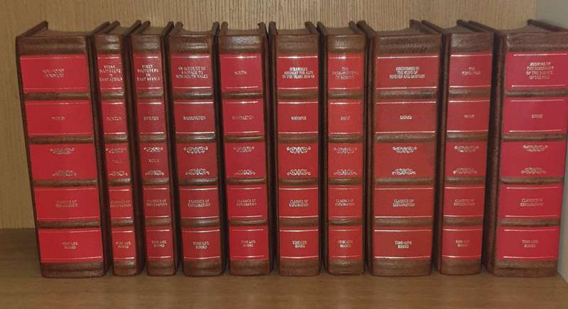 10 Volumes Classics of Exploration. Leather Covers.