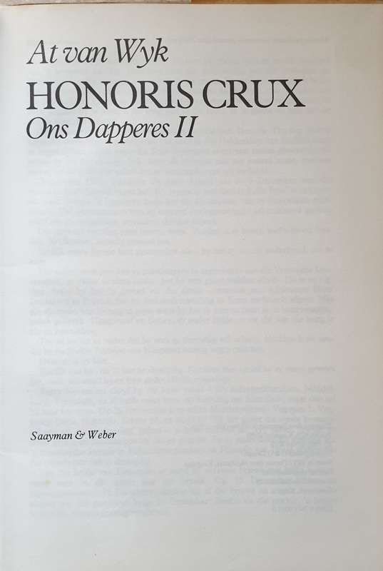 Honoris Crux II, Ons Dapperes. At van Wyk + 1 Gratis