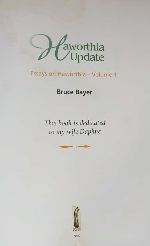 Haworthia Update - Essays on Haworthia, Bruce Bayer