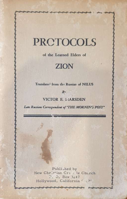 *1931/4* Protocols of the Learned Elders of Zion - Victor E. Marsden