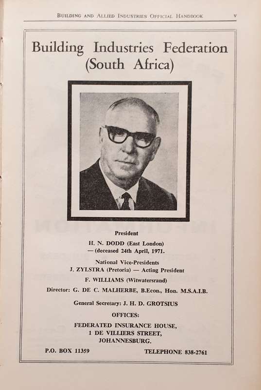 1971/72 Building and Allied Industries Official Handbook (South Africa)