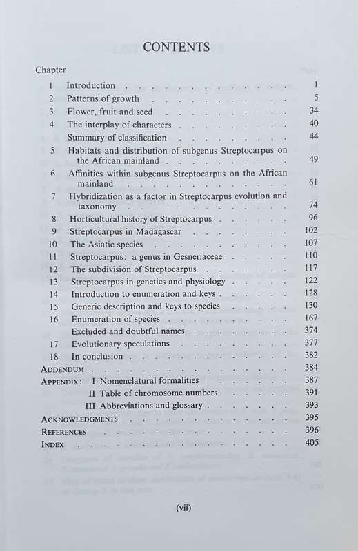 Streptocarpus - An African Plant Study. Hilliard & Burtt