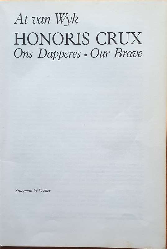 Honoris Crux II, Ons Dapperes. At van Wyk + 1 Gratis