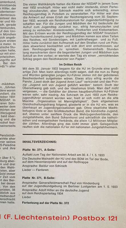 Die Jugend Marschiert - Die Hitlerjugend. LP 33,3