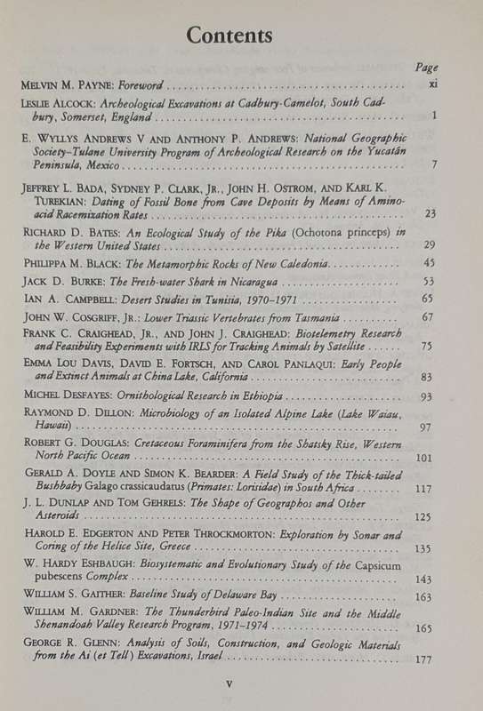 National Geographic Society RESEARCH REPORTS 1970 PROJECTS