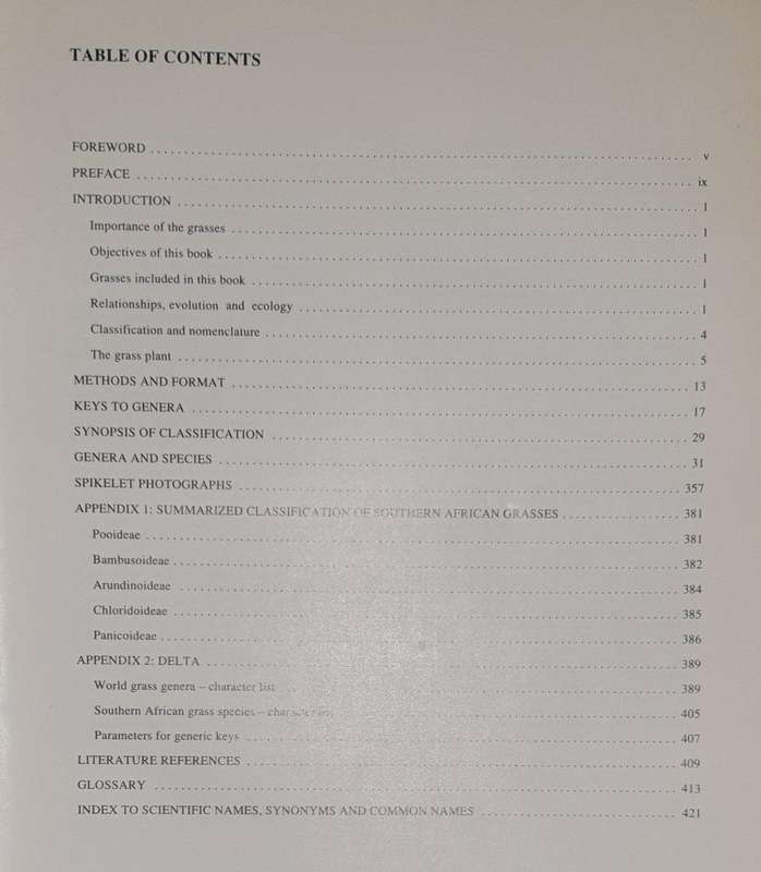 Grasses of Southern Africa - Ed. O.A. Leistner