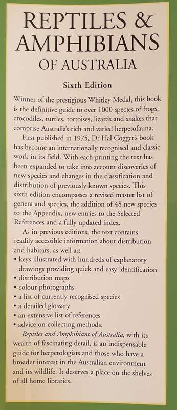 Reptiles and Amphibians of Australia - Massive Book