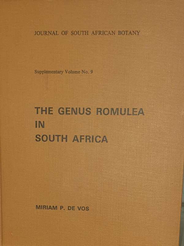 The GENUS ROMULEA in South Africa - Miriam P. De Vos