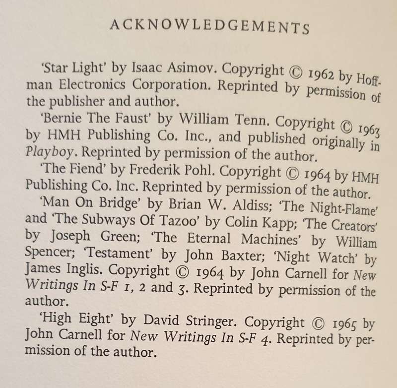 The Best from New Writings in S.F. - First Selection