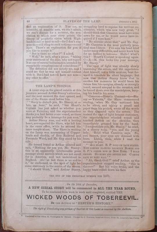 *1871* Slaves of The Lamp - Charles Dickens