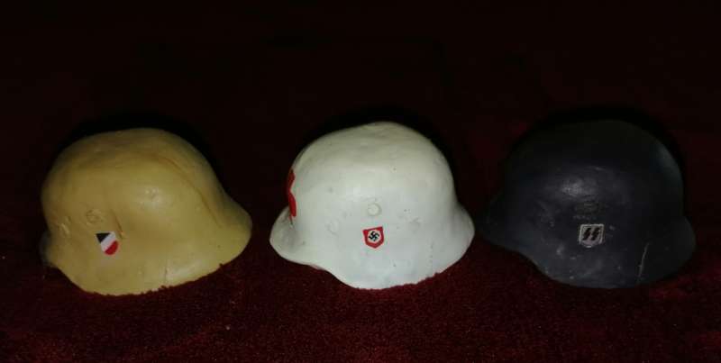 3 x German Mini Helmets