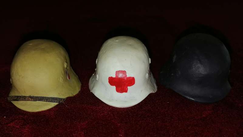3 x German Mini Helmets