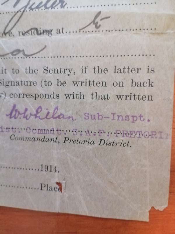 08 November 1914 - Martial Law. Original Document