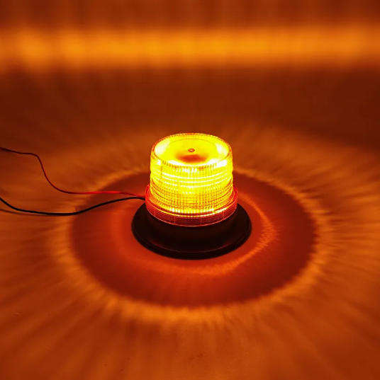 DC 10-110V AMBER LED Rotary Flashing Strobe Warning Light Flashing Beacon Light