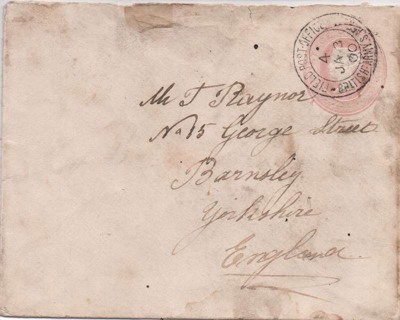 Scarce British ABW cover with scarce  Field PO cancellation used in Transvaal in used-condition